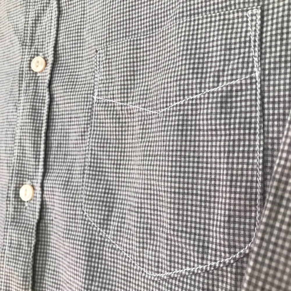 Light Grey Checkered Faonnable Button Down - image 8